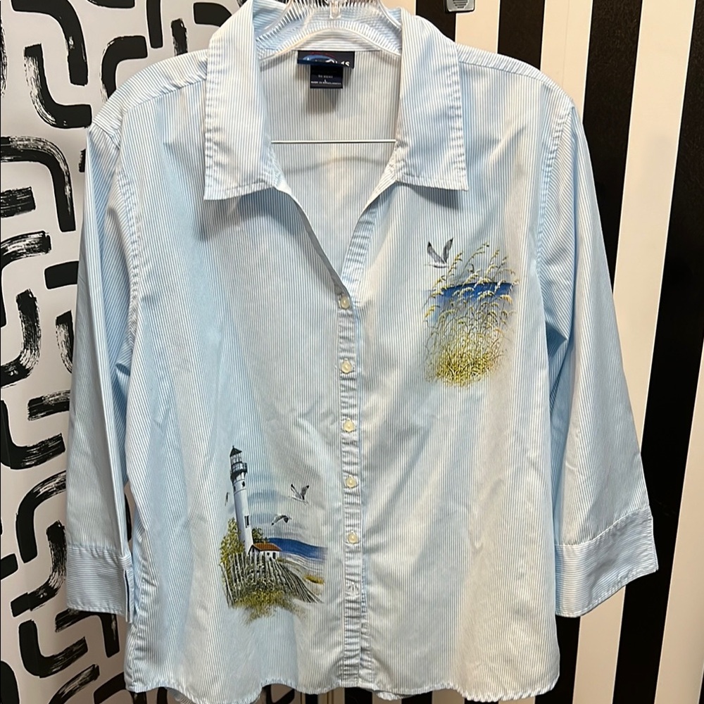 Striped Shirt with Nautical Embroidery